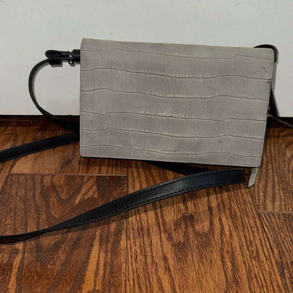 All Saints Handbags - All Saints Suede Crossbody Wallet Bag